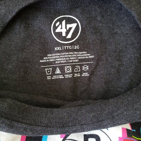 '47 Brooklyn Nets T-Shirt Tee Men's XL + XXL Nets Level NBA Basketball Black NWT - Picture 10 of 13